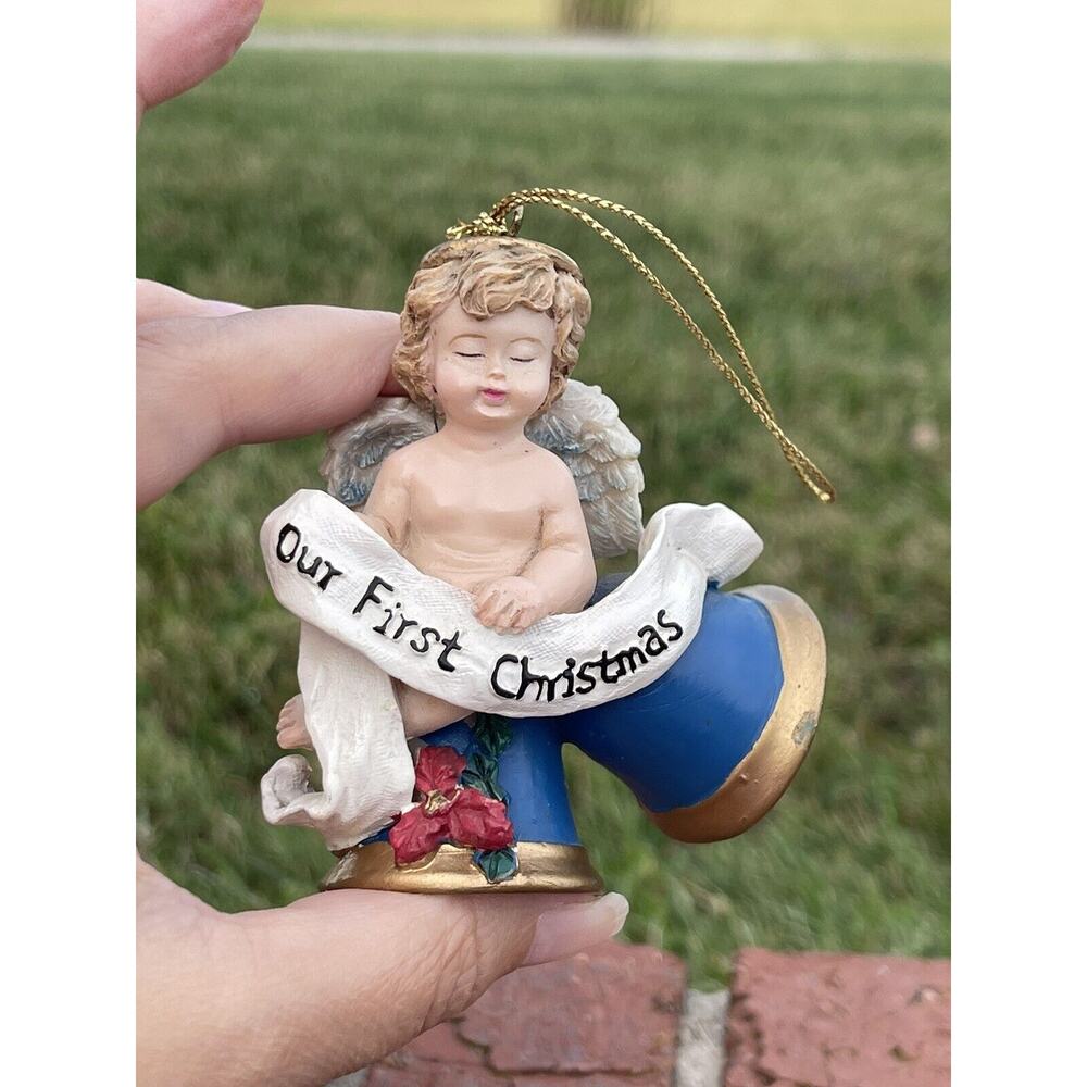 “Our First Christmas” Angel Christmas Ornament, House Of Lloyd 1998 Vintage
